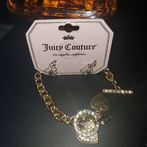 Juicy Couture earrings & heart charm bracelet